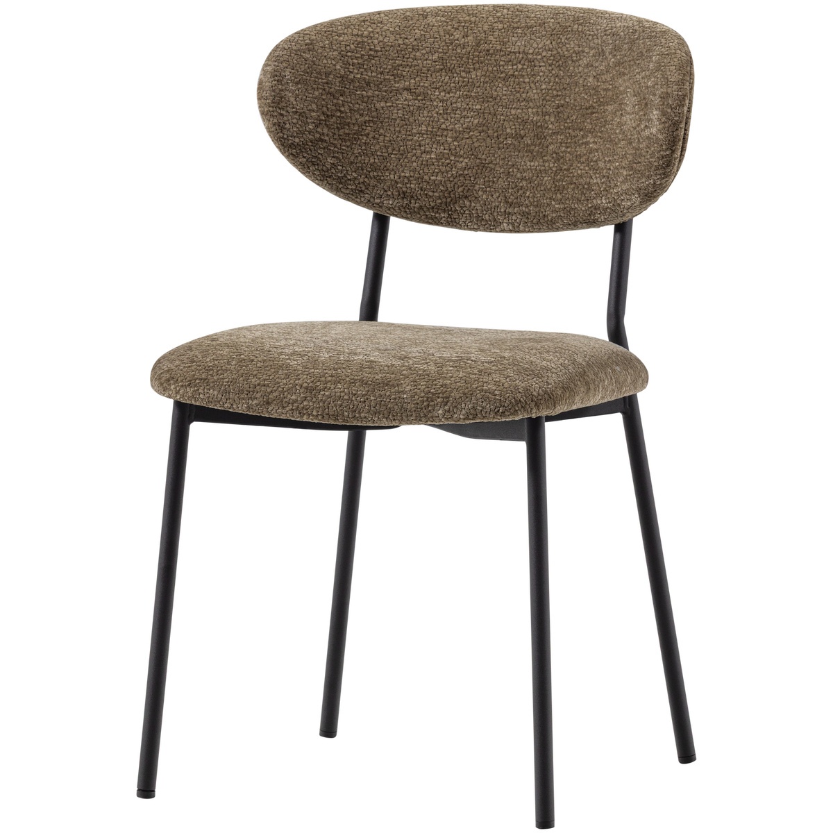 Kjeld eetkamerstoel chenille structuur groen (set of 2)
