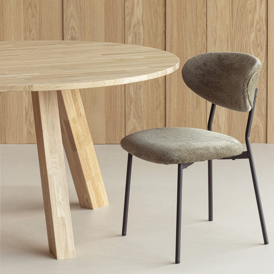 Kjeld eetkamerstoel chenille structuur groen (set of 2)