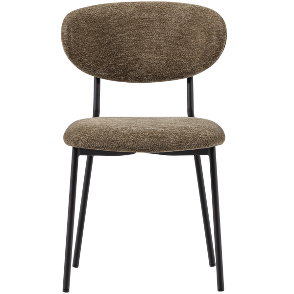 Kjeld eetkamerstoel chenille structuur groen (set of 2)