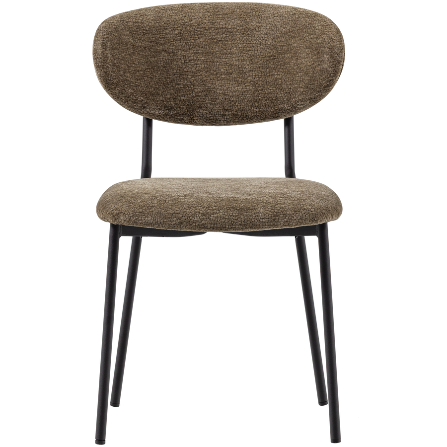 Kjeld eetkamerstoel chenille structuur groen (set of 2)
