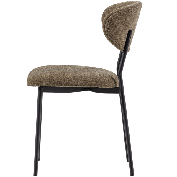 Kjeld eetkamerstoel chenille structuur groen (set of 2)