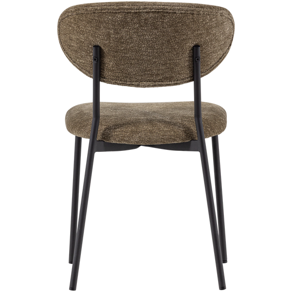 Kjeld eetkamerstoel chenille structuur groen (set of 2)
