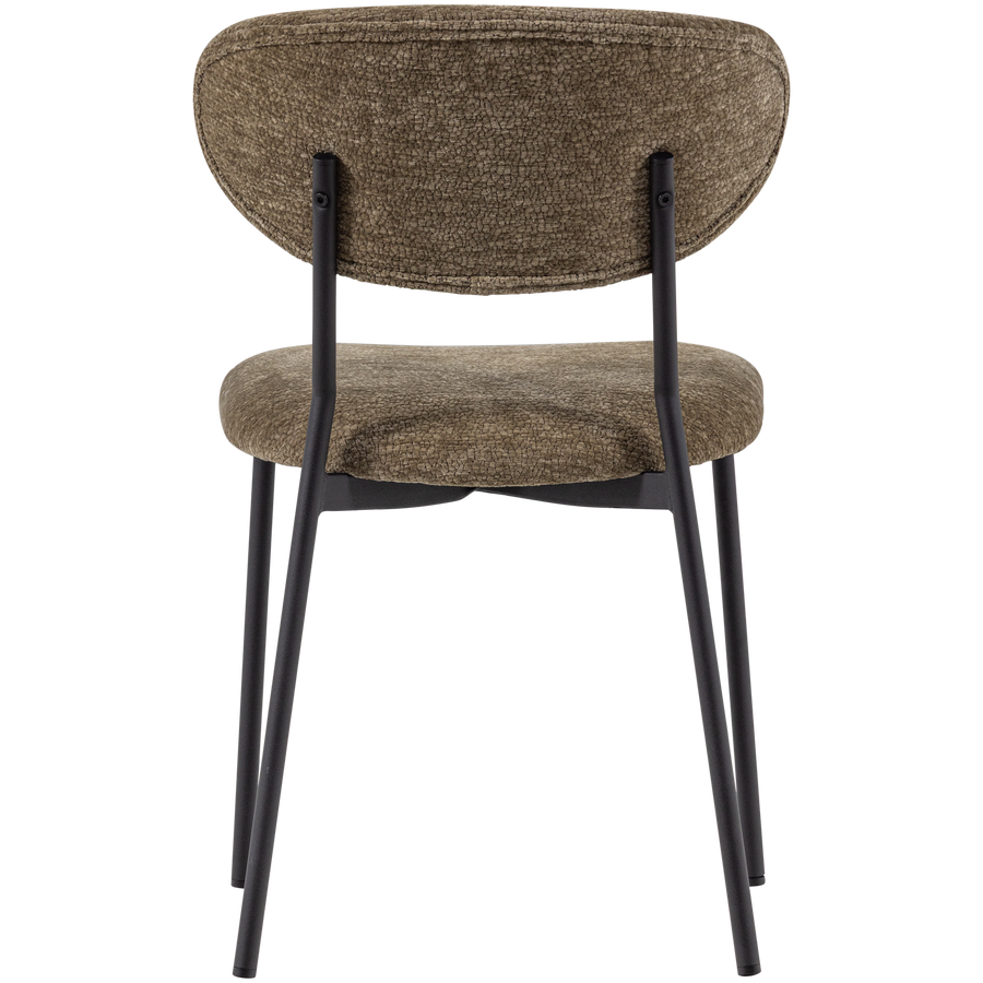 Kjeld eetkamerstoel chenille structuur groen (set of 2)