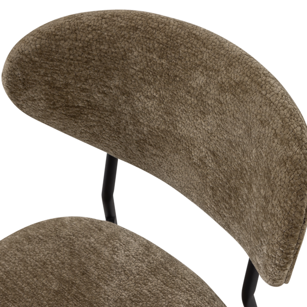 Kjeld eetkamerstoel chenille structuur groen (set of 2)