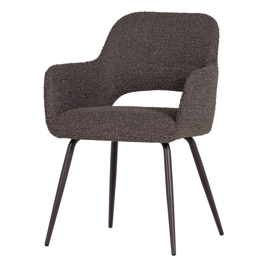 Jenny eetkamerstoel boucle bruin melange - set van 2