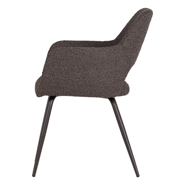 Jenny eetkamerstoel boucle bruin melange - set van 2