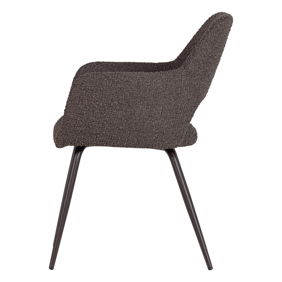 Jenny eetkamerstoel boucle bruin melange - set van 2