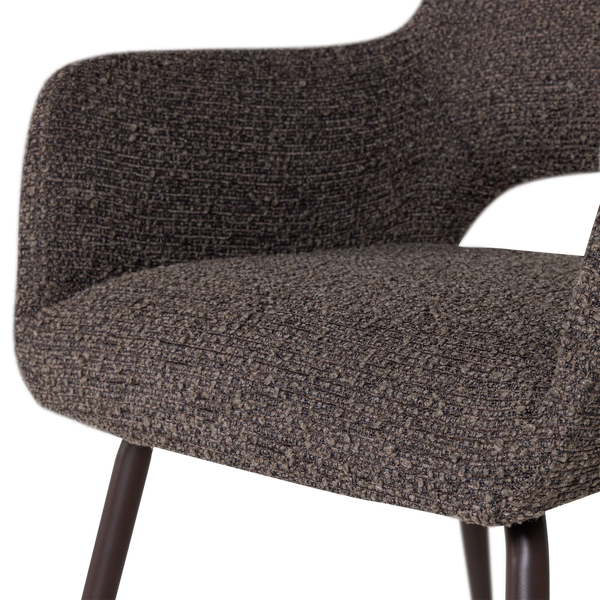 Jenny eetkamerstoel boucle bruin melange - set van 2