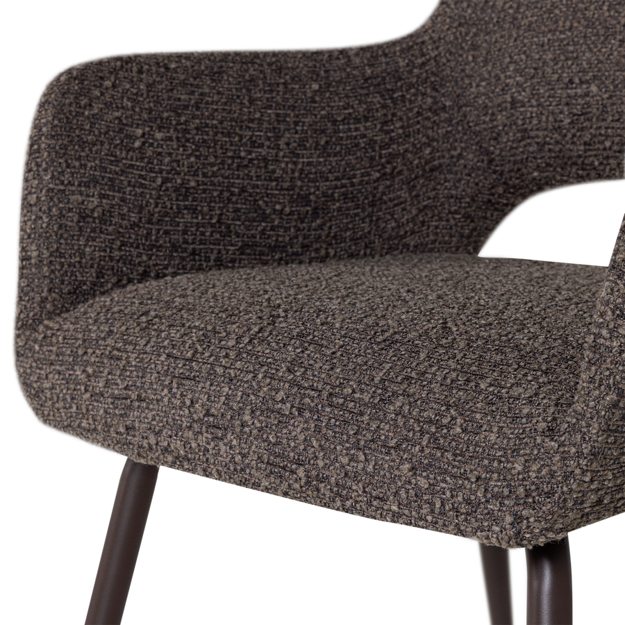 Jenny eetkamerstoel boucle bruin melange - set van 2