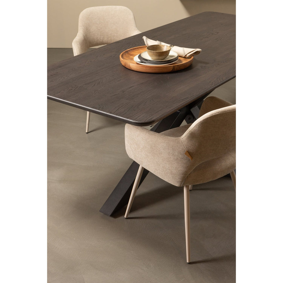 JENNY EETKAMERSTOEL GEWEVEN STOF NATUREL (set of 2)