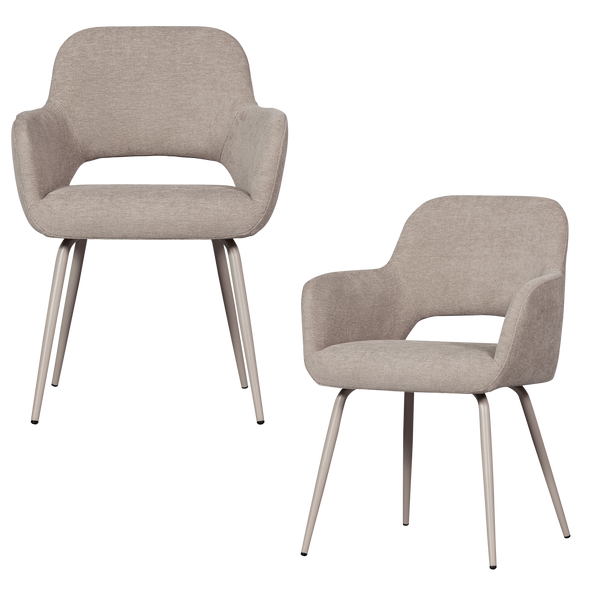 JENNY EETKAMERSTOEL GEWEVEN STOF NATUREL (set of 2)