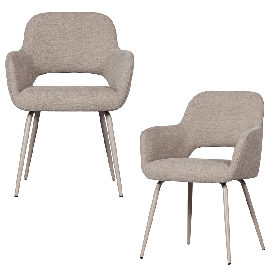 JENNY EETKAMERSTOEL GEWEVEN STOF NATUREL (set of 2)