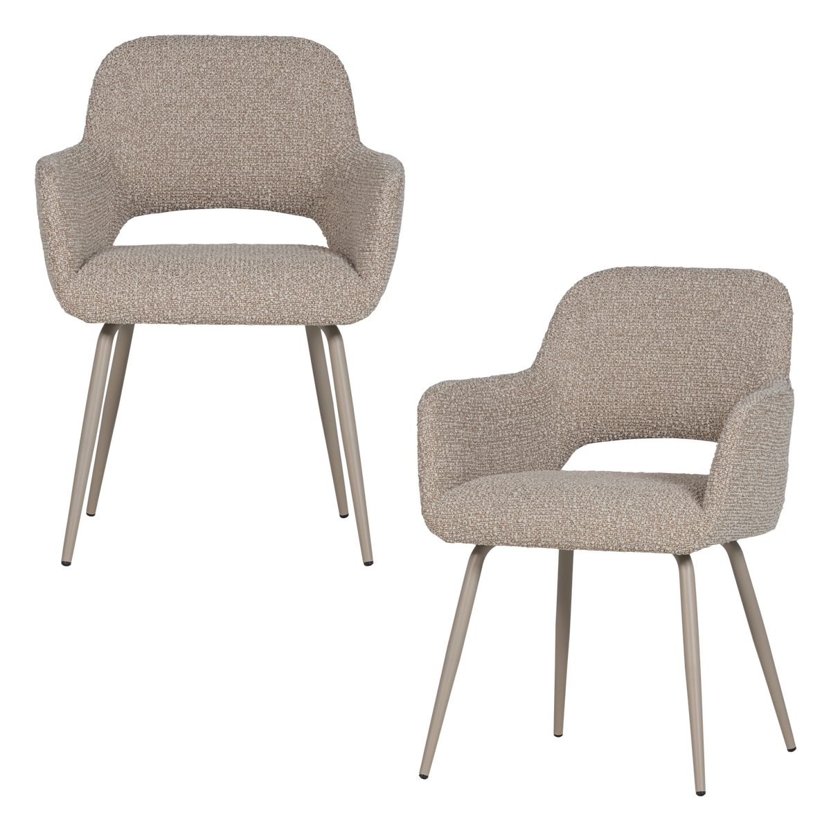 Jenny eetkamerstoel boucle zand melange - set van 2