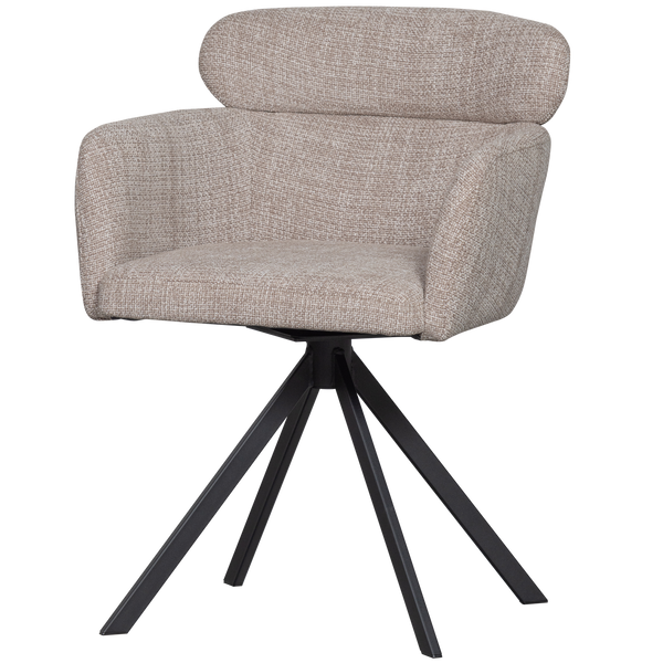 FENNE DRAAIBARE EETKAMERSTOEL GEWEVEN STOF NATUREL (set of 2)