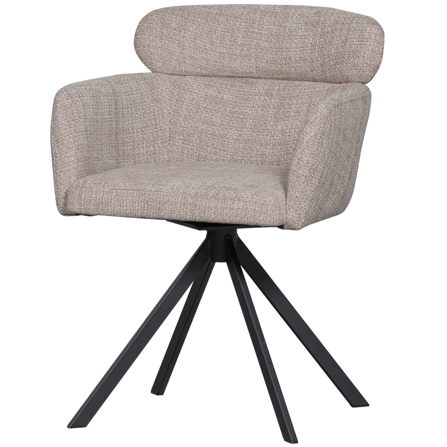 FENNE DRAAIBARE EETKAMERSTOEL GEWEVEN STOF NATUREL (set of 2)