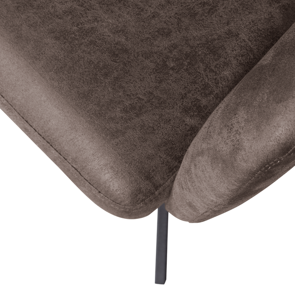 FENNE DRAAIBARE EETKAMERSTOEL LEERLOOK ZWART/GRIJS (set of 2)