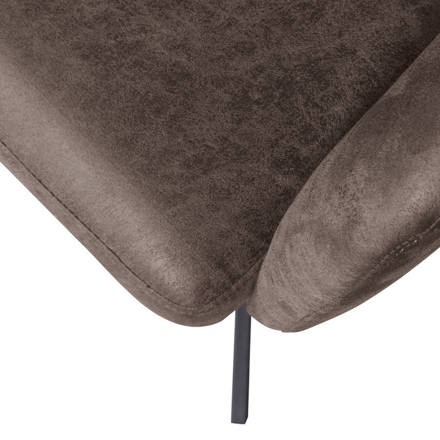 FENNE DRAAIBARE EETKAMERSTOEL LEERLOOK ZWART/GRIJS (set of 2)