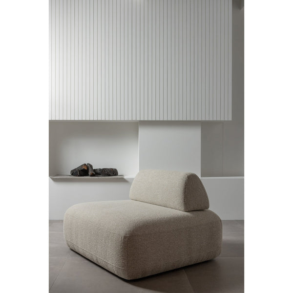 STERCK FAUTEUIL MET VERPLAATSBARE RUGLEUNING BOUCLE NATUREL