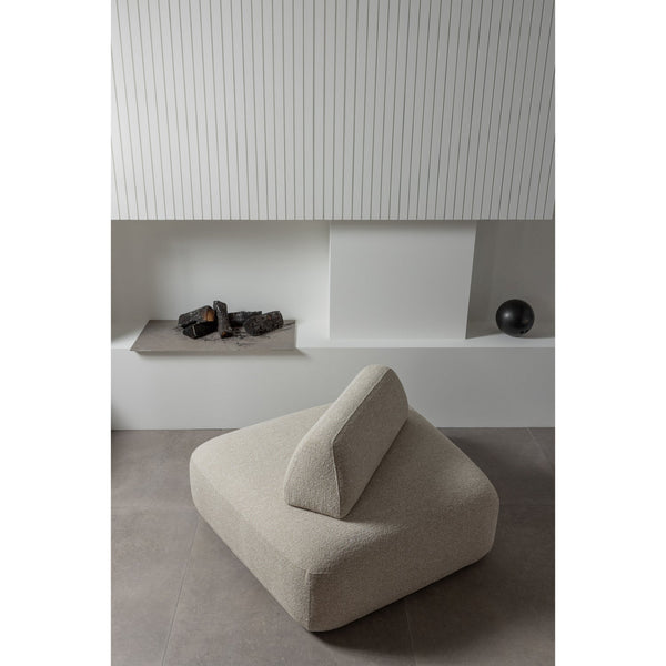 STERCK FAUTEUIL MET VERPLAATSBARE RUGLEUNING BOUCLE NATUREL