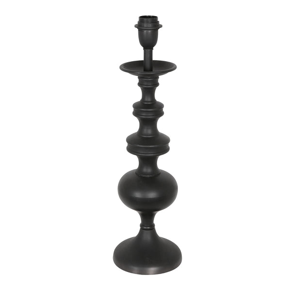 Tafellamp lyons 3749zw zwart met naturel/zwarte bamboe kap en snoer schakelaar