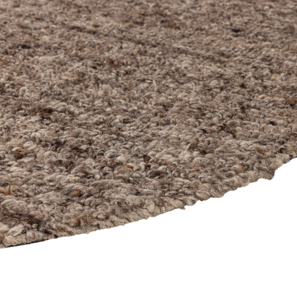 EFIA VLOERKLEED ROND WOL BRUIN MELANGE O200 CM