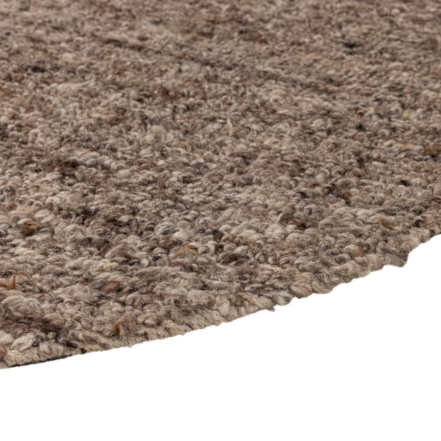 EFIA VLOERKLEED ROND WOL BRUIN MELANGE O200 CM