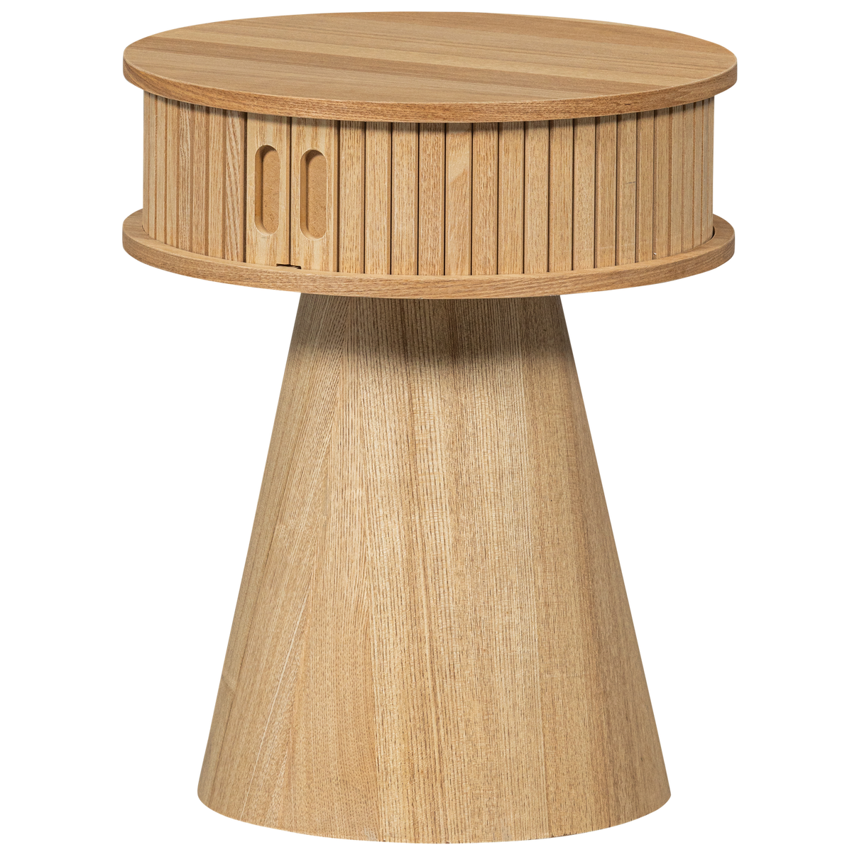 Karri nachtkastje rond mdf/grenen naturel