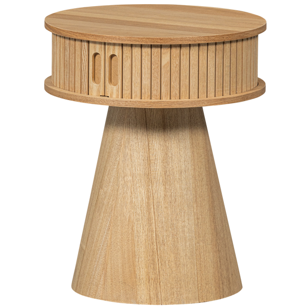 Karri nachtkastje rond mdf/grenen naturel