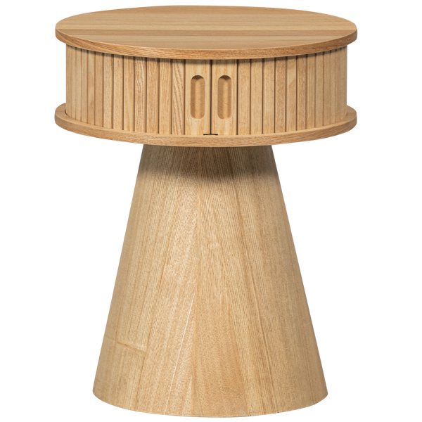Karri nachtkastje rond mdf/grenen naturel