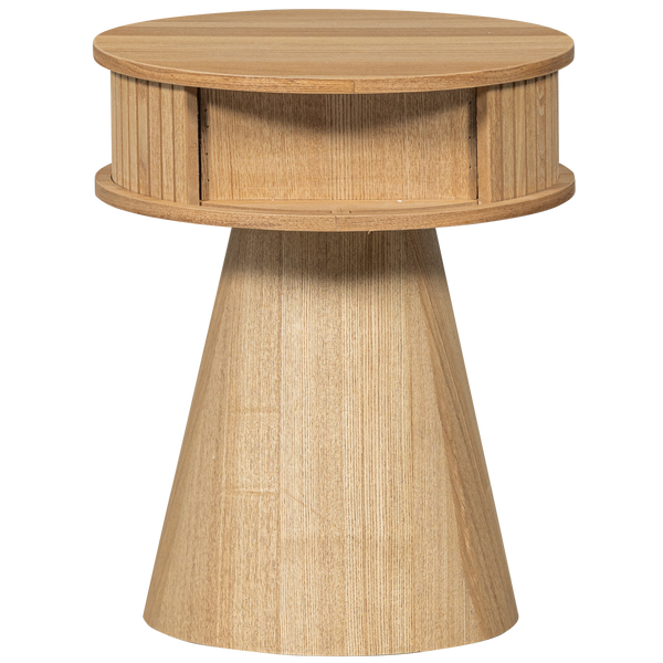 Karri nachtkastje rond mdf/grenen naturel