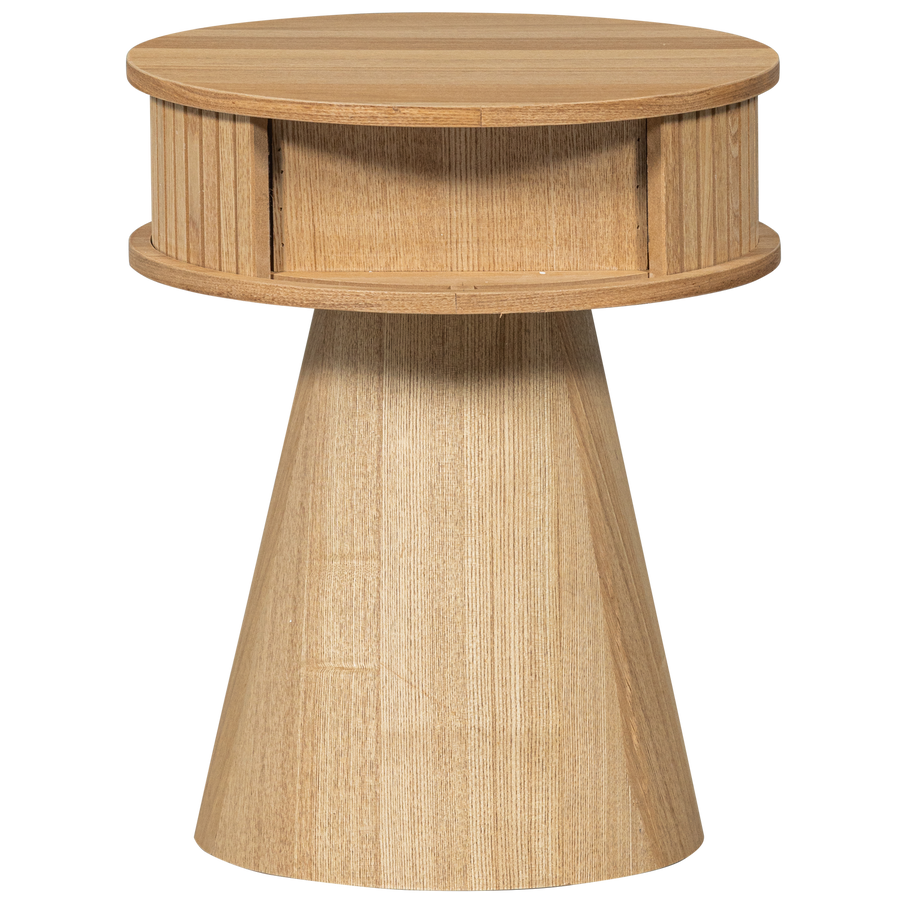 Karri nachtkastje rond mdf/grenen naturel