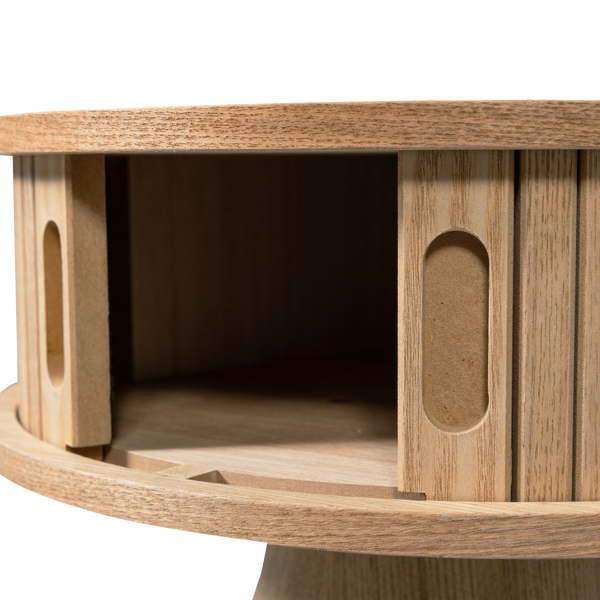 Karri nachtkastje rond mdf/grenen naturel