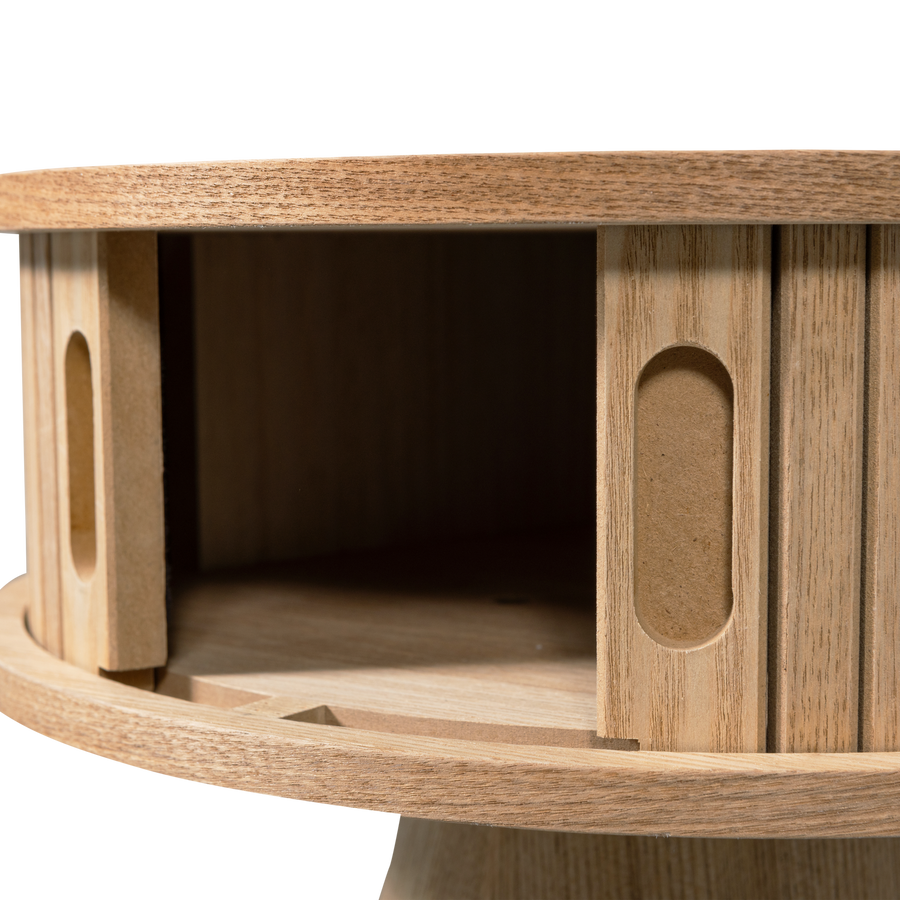 Karri nachtkastje rond mdf/grenen naturel