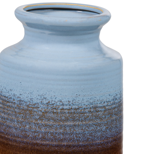 Decennia xl vaas keramiek blauwgeel 38xo17 cm
