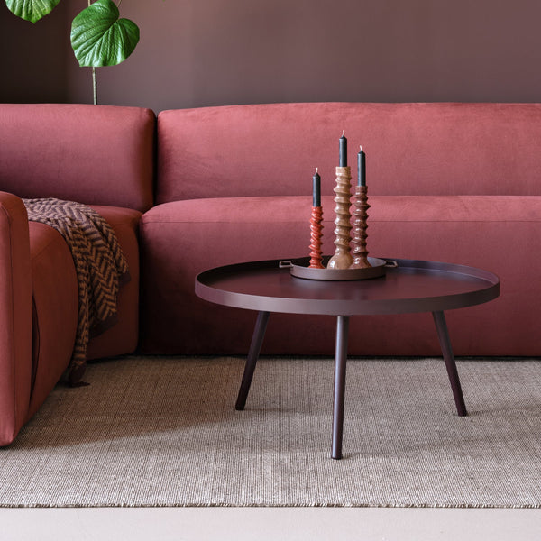 Mesa bijzettafel xl 39xo78 cm hout bordeauxrood