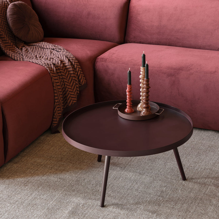 Mesa bijzettafel xl 39xo78 cm hout bordeauxrood
