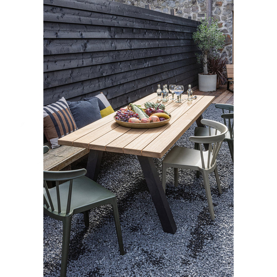 Tablo tuintafel ayous naturel met a-vorm poot metaal
