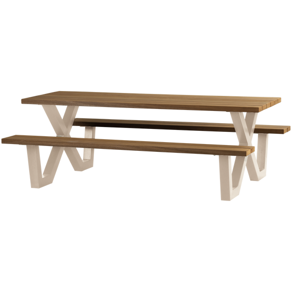 TABLO TUIN PICKNICKTAFEL AYOUS ZAND X-POOT METAAL [fsc]