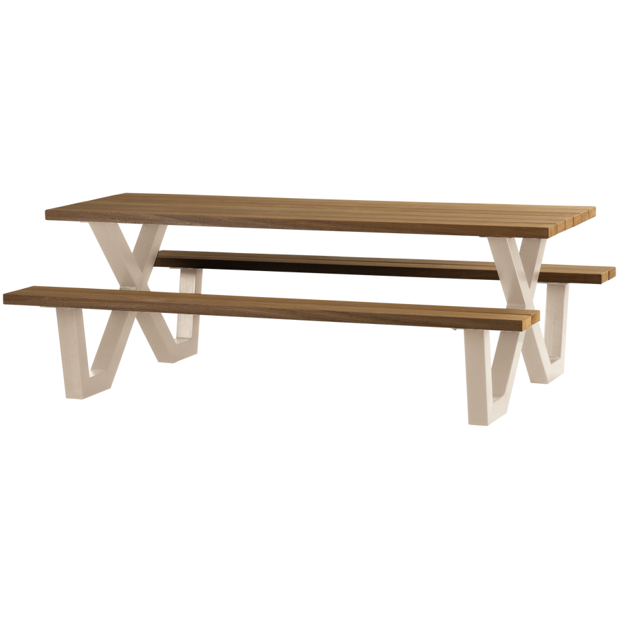 TABLO TUIN PICKNICKTAFEL AYOUS ZAND X-POOT METAAL [fsc]