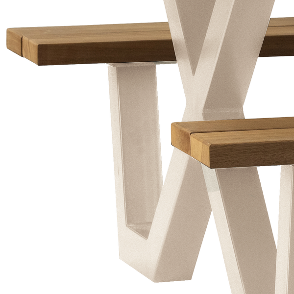 TABLO TUIN PICKNICKTAFEL AYOUS ZAND X-POOT METAAL [fsc]