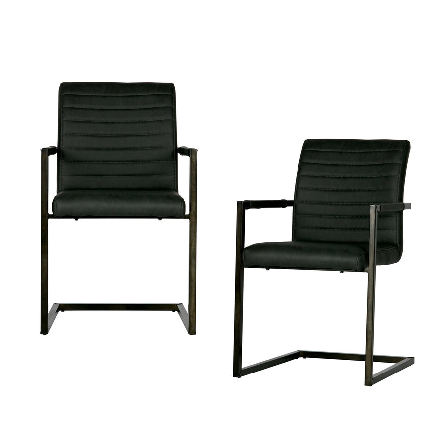 Bas eetkamerstoel pu antraciet (set of 2)