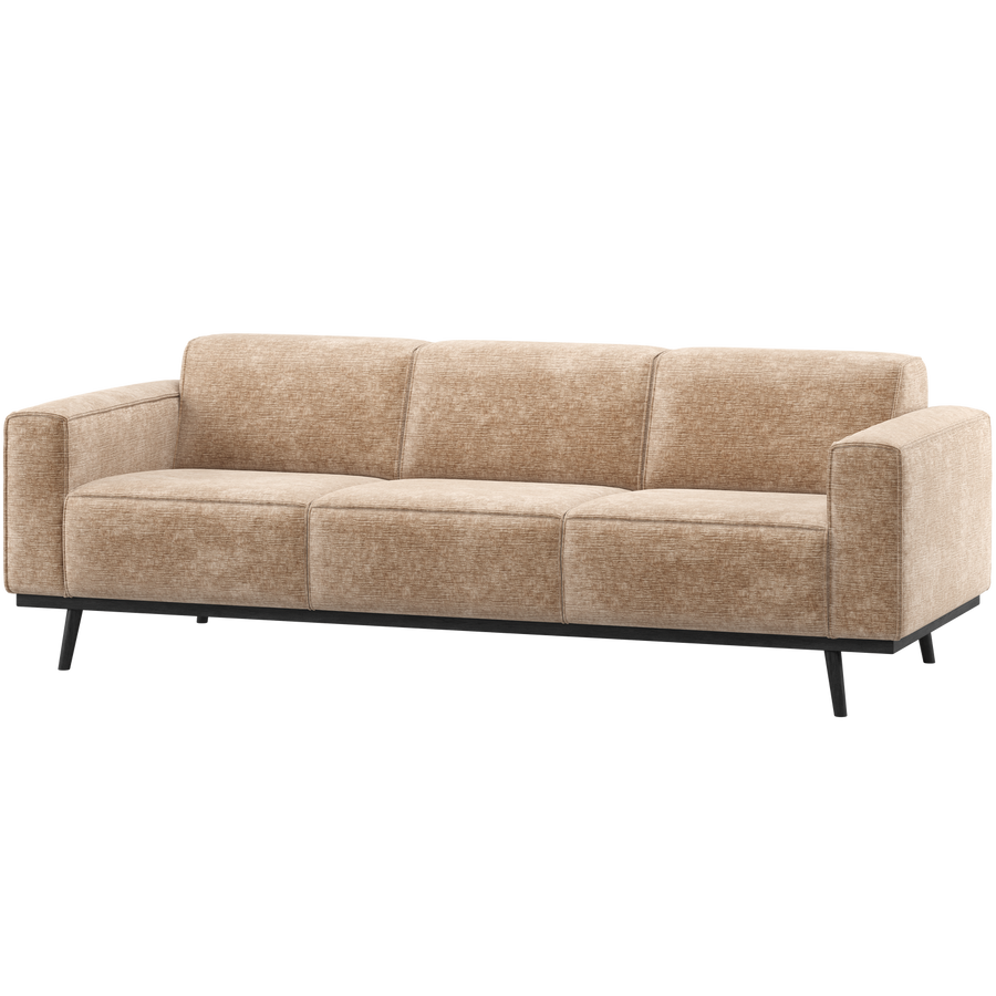 Statement 3-zits zitbank 230 cm chenille velvet perzikroze