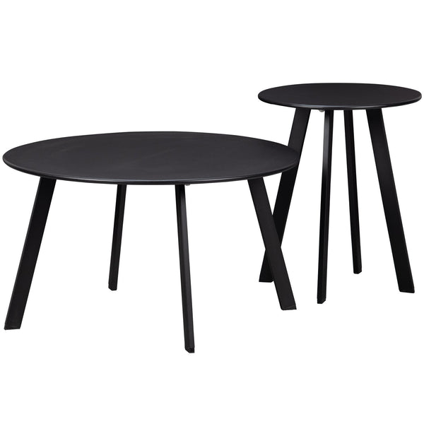 Fer tuin bijzettafel ø70 cm metaal zwart