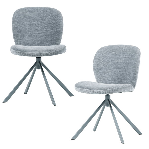 Femke eetkamerstoel chenille blauw (set of 2)