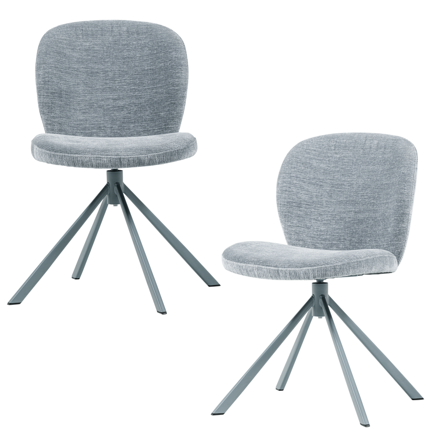 Femke eetkamerstoel chenille blauw (set of 2)
