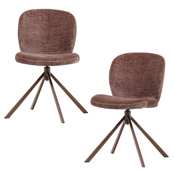 Femke eetkamerstoel chenille bruin (set of 2)