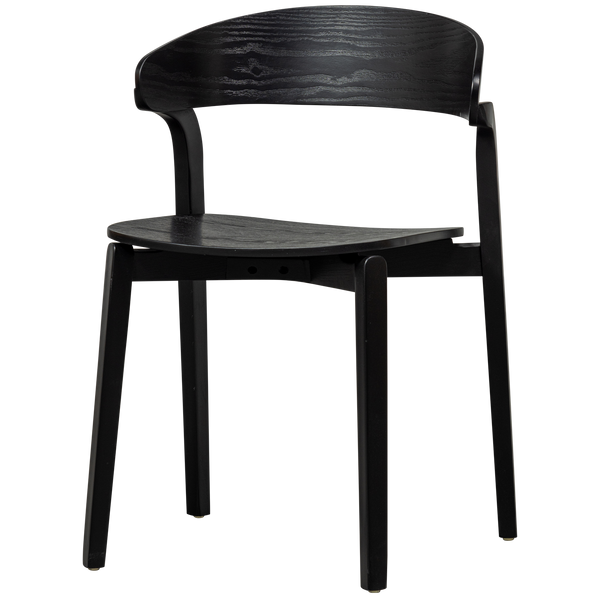 CRAS EETKAMERSTOEL ESSEN FINEER ZWART (set of 2)