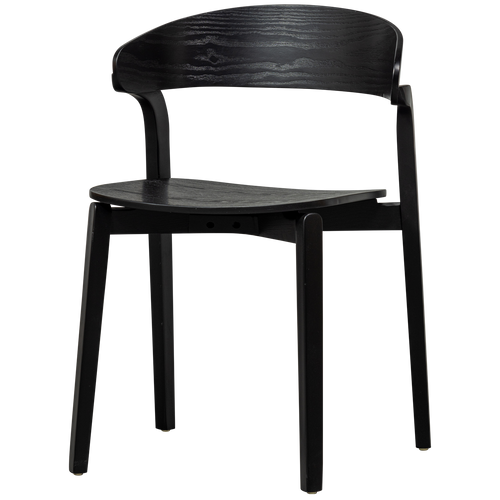 CRAS EETKAMERSTOEL ESSEN FINEER ZWART (set of 2)