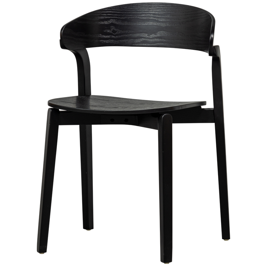 CRAS EETKAMERSTOEL ESSEN FINEER ZWART (set of 2)