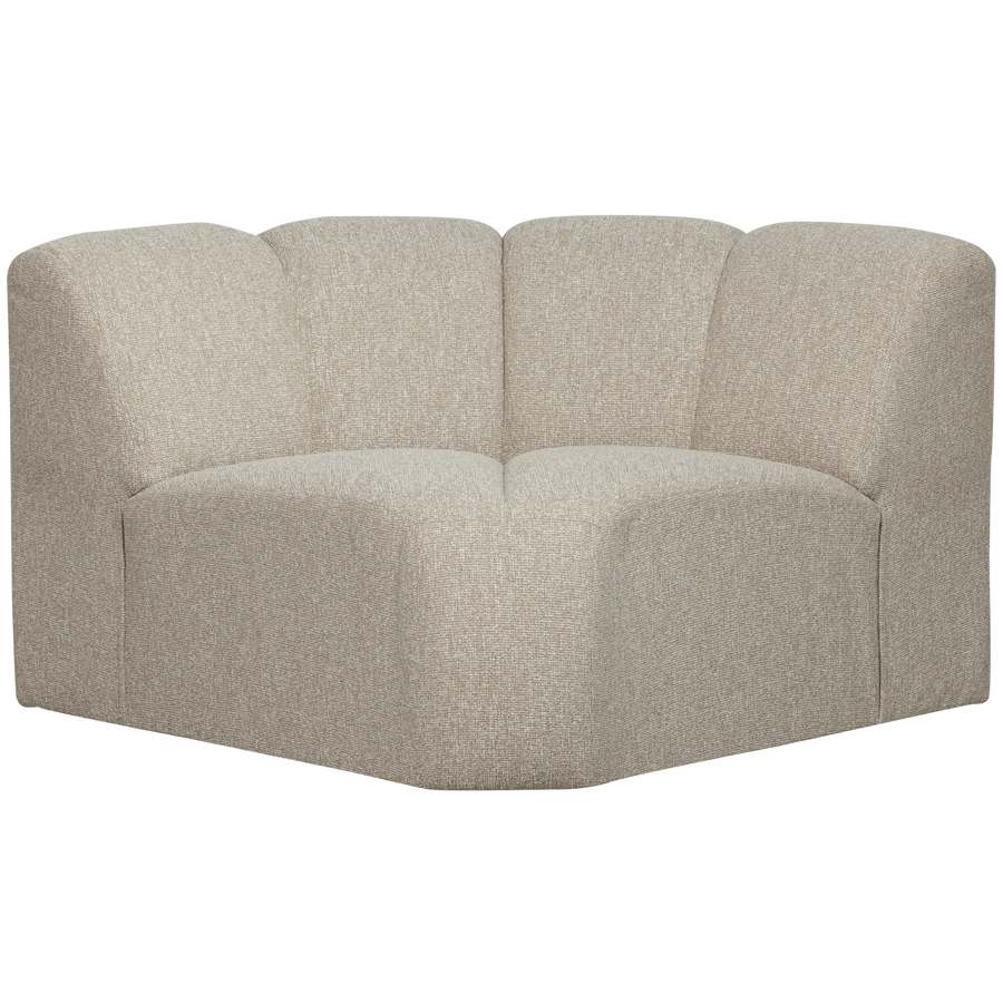 Mojo hoekelement bankelement rond boucle beige melange